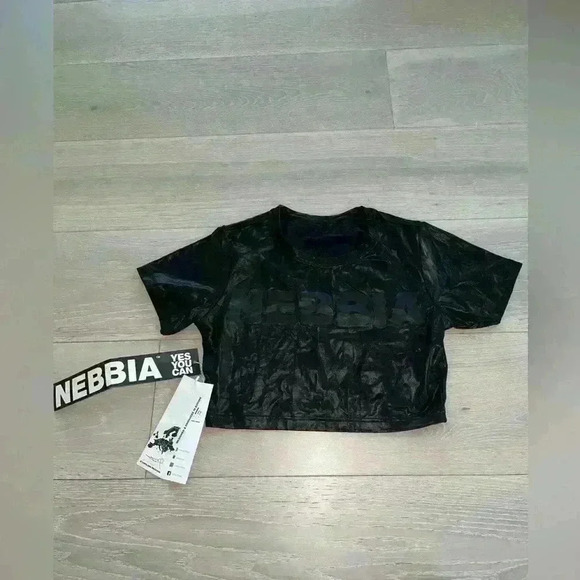 NWT Nebbia Sandra d black crop top SZ M - Picture 5 of 9